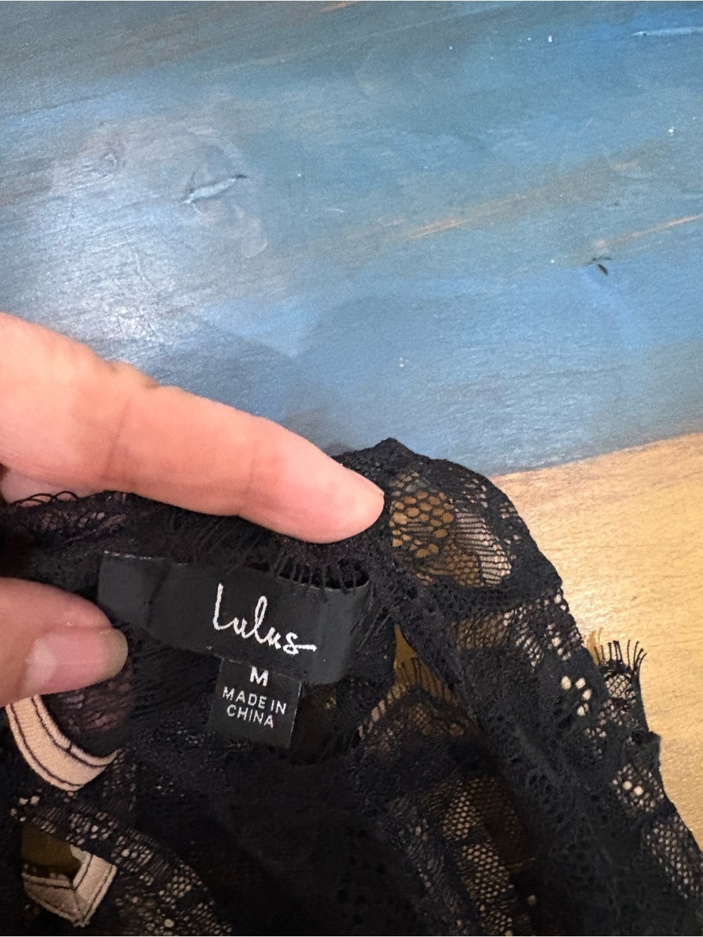 Lulu's Black Lace High-Neck Bodysuit - Picture 5 of 5